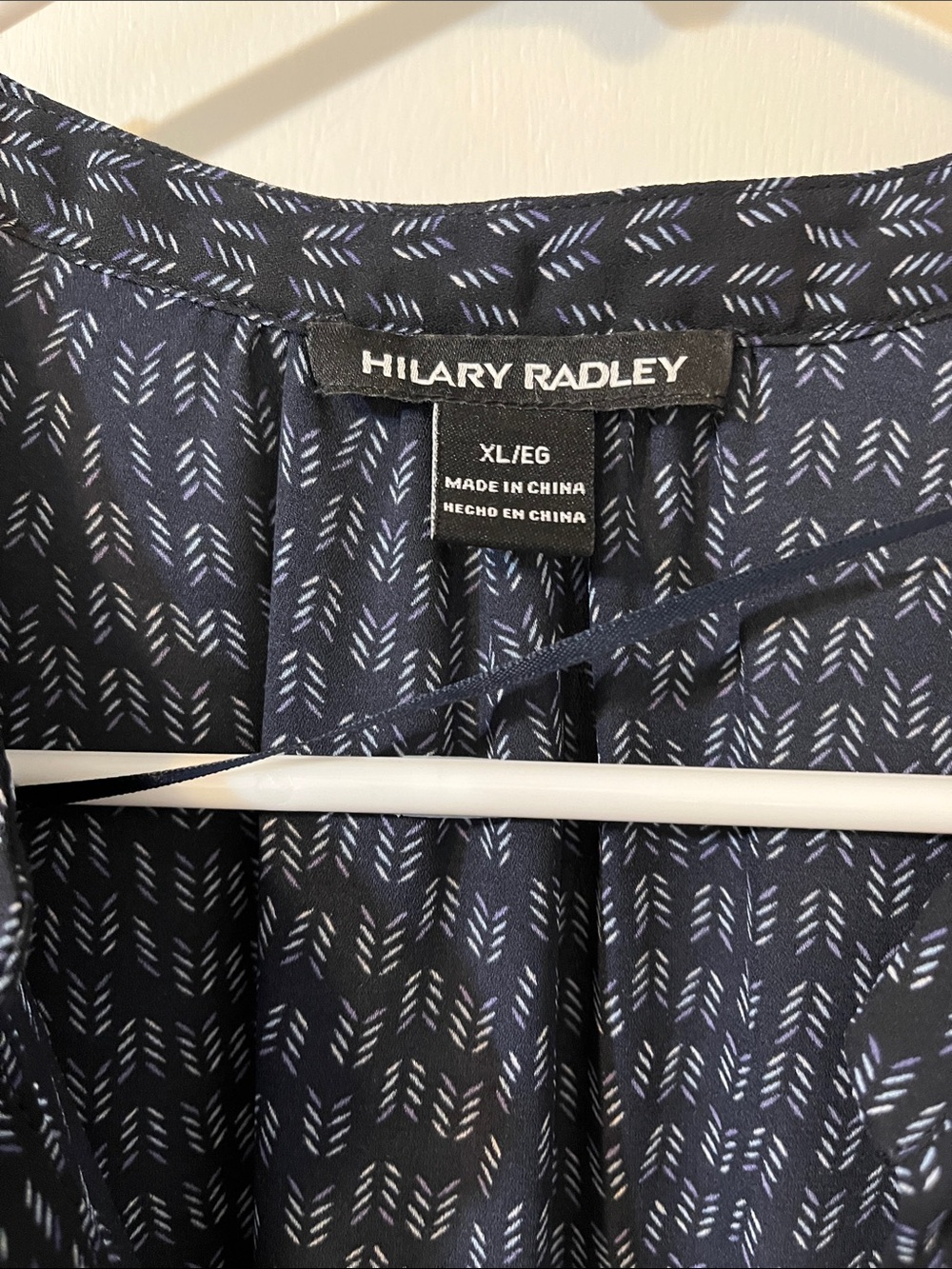 Hilary Radley Navy & white Printed Long-Sleeve Drawstring waist Dress - Picture 2 of 9